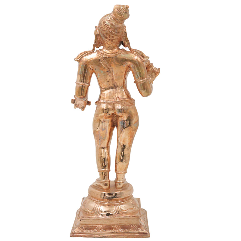 Nalvar Thirugnana Sambandar Bronze Idol Saiva Nayanmar Sambandar Swamy Statue Chola Art South Indian Panchaloha Style Shaiva Saint Murti for Pooja Room Home Temple Devotional Decor, Gold, 12 Inch, 1 Piece