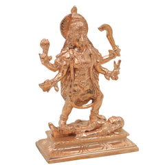 Bronze Kali Mata Idol Mahakali Murti Maa Kali Statue Bhadrakali Kalika Devi Dakshina Kali Adi Shakti Goddess Panchaloha Style Chola Art Handcrafted Kali Devi Vigraha for Home Temple Pooja Decor, Gold, 6.5 Inch, 1 Piece