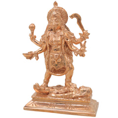 Bronze Kali Mata Idol Mahakali Murti Maa Kali Statue Bhadrakali Kalika Devi Dakshina Kali Adi Shakti Goddess Panchaloha Style Chola Art Handcrafted Kali Devi Vigraha for Home Temple Pooja Decor, Gold, 6.5 Inch, 1 Piece