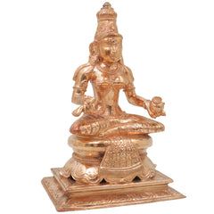 Bronze Annapurneshwari Idol Maa Annapurna Devi Statue Annapoorna Mata Murti Annada Devi Bhojanadayini Goddess Annapurna Sculpture Handmade Chola Art Metal Idol for Pooja Room Home Temple Kitchen Vastu Decor, Gold, 8 Inch, 1 Piece