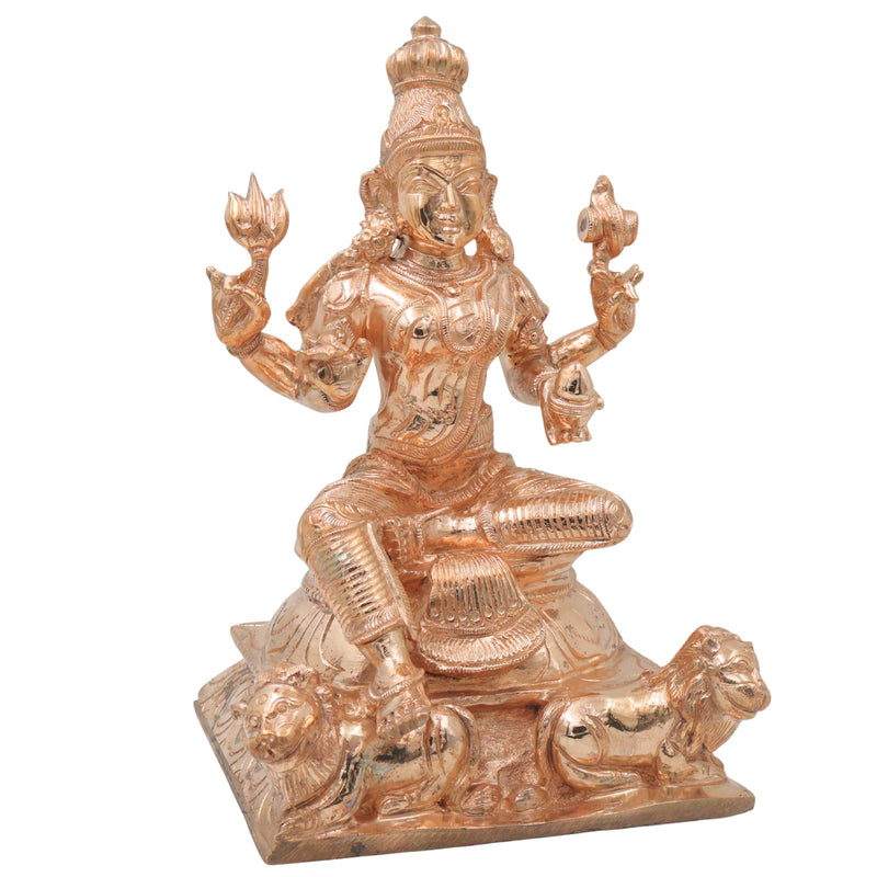 Bronze Durga Mata Murti Mahishasura Mardini Maa Durga Sherawali Ambe Jagadamba Adi Shakti Bhavani Chandika Ambika Navdurga Idol for Home Temple Pooja Decor Navratri Statue, Gold, 13 Inch, 1 Piece