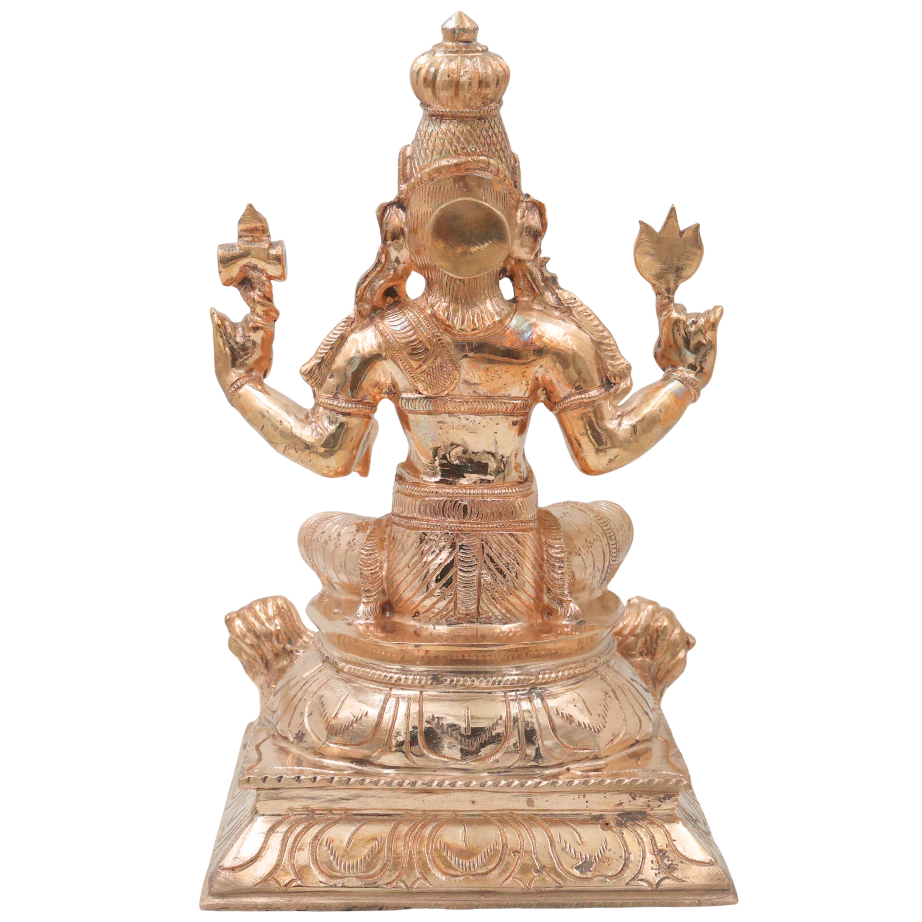 Bronze Durga Mata Murti Mahishasura Mardini Maa Durga Sherawali Ambe Jagadamba Adi Shakti Bhavani Chandika Ambika Navdurga Idol for Home Temple Pooja Decor Navratri Statue, Gold, 13 Inch, 1 Piece
