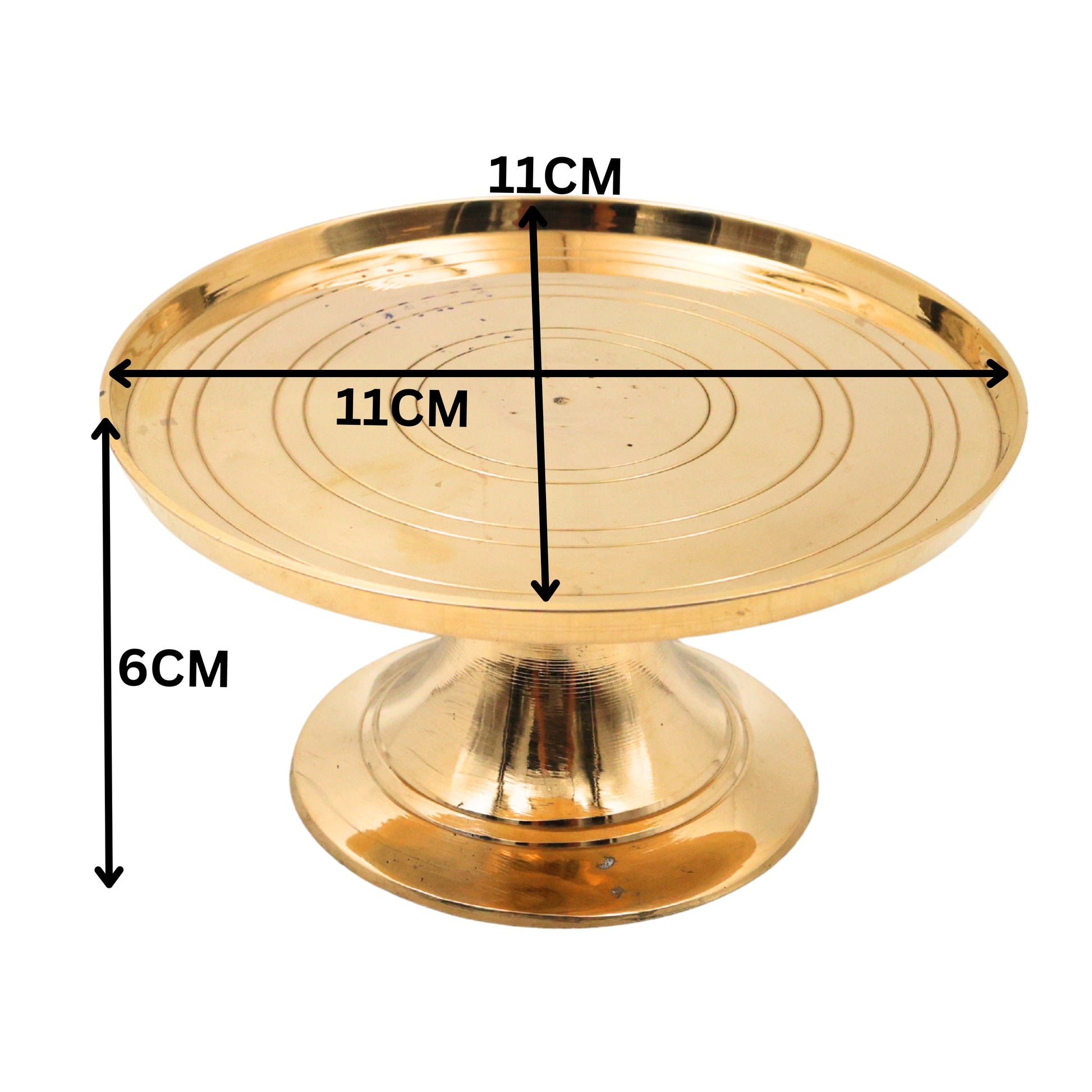 Brass Round Stand for Pooja Idol, Peetal Murti Asana, Circular Pooja Chowki, Brass Peetham Simhasanam, Mandir Pedestal Stand, Brass Gol Platform for God Statue, Diya Lamp Urli Display Base, Gold, 2.5 Inch, 1 Piece