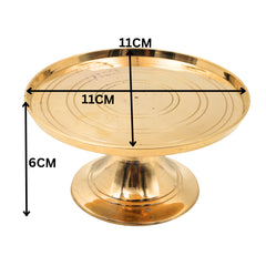 Brass Round Stand for Pooja Idol, Peetal Murti Asana, Circular Pooja Chowki, Brass Peetham Simhasanam, Mandir Pedestal Stand, Brass Gol Platform for God Statue, Diya Lamp Urli Display Base, Gold, 2.5 Inch, 1 Piece