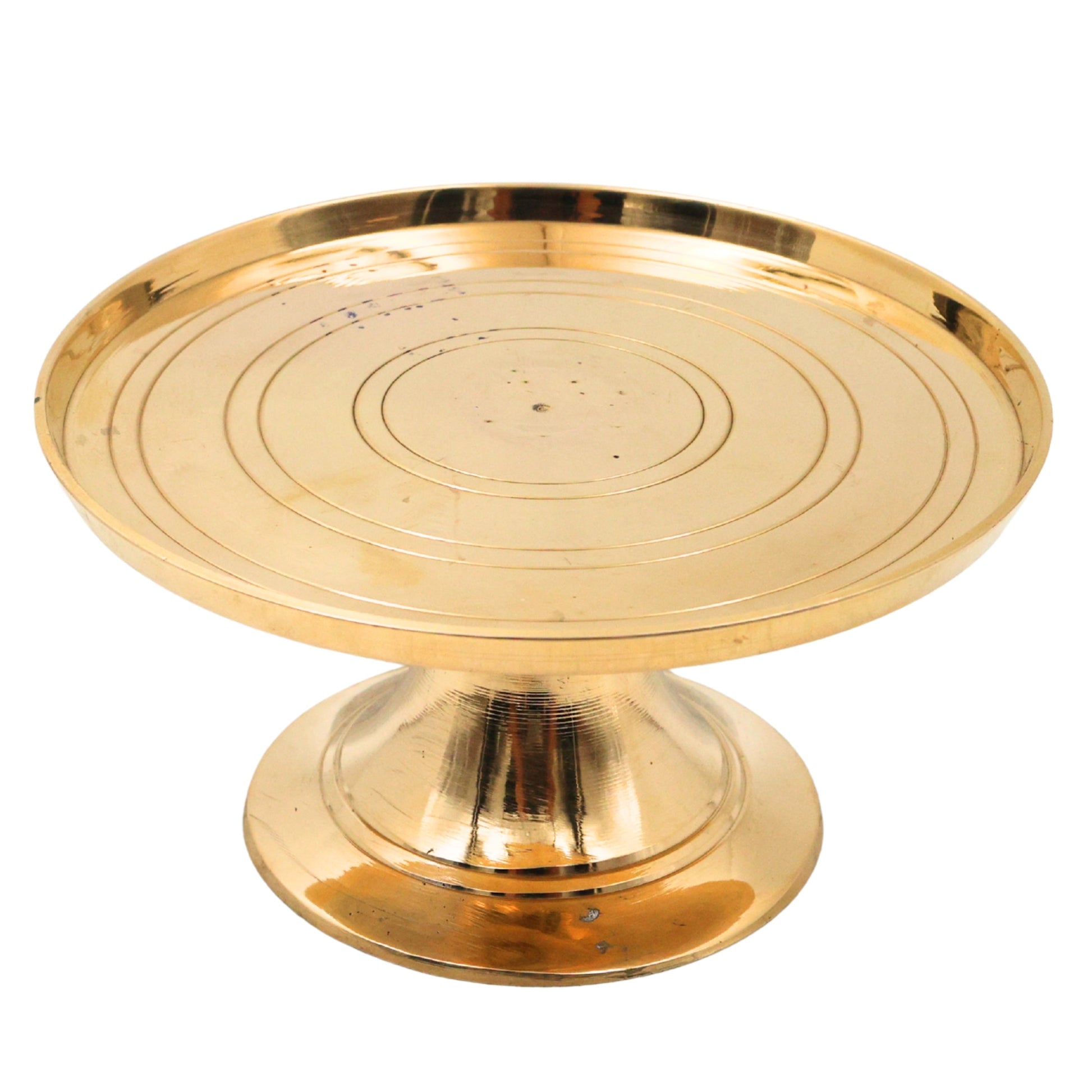 Brass Round Stand for Pooja Idol, Peetal Murti Asana, Circular Pooja Chowki, Brass Peetham Simhasanam, Mandir Pedestal Stand, Brass Gol Platform for God Statue, Diya Lamp Urli Display Base, Gold, 2.5 Inch, 1 Piece