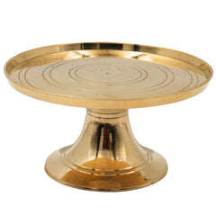 Brass Round Stand for Pooja Idol, Peetal Murti Asana, Circular Pooja Chowki, Brass Peetham Simhasanam, Mandir Pedestal Stand, Brass Gol Platform for God Statue, Diya Lamp Urli Display Base, Gold, 2.5 Inch, 1 Piece