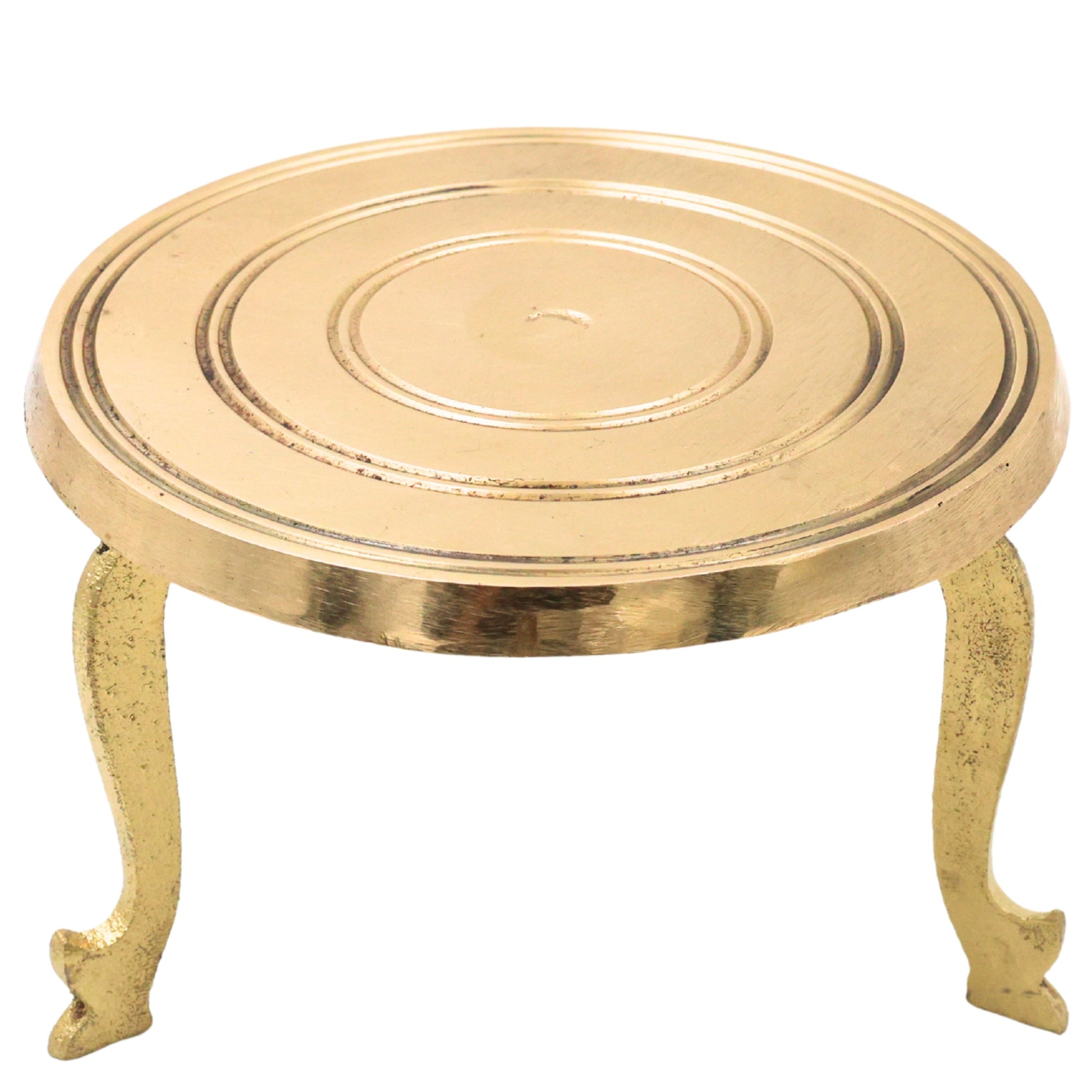 Brass Pooja Chowki, Peetal Peetham, Pittalai Aasan, Brass Bajot, Murti Chowki, Dev Peeth, Simhasanam, Pooja Platform, Brass Patla, Mandir Chowki for God Idol, Kalash & Havan Use (12x12 cm), Gold, 3 Inch, 1 Piece