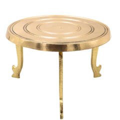Brass Pooja Chowki, Peetal Peetham, Pittalai Aasan, Brass Bajot, Murti Chowki, Dev Peeth, Simhasanam, Pooja Platform, Brass Patla, Mandir Chowki for God Idol, Kalash & Havan Use (12x12 cm), Gold, 3 Inch, 1 Piece