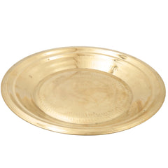 Brass Pooja Plate, Brass Pooja Thali, Peetal Aarti Thali, Hittale Pooja Taali, Brass Thambalam, Pooja Samagri Plate, Temple Pooja Thali for Home Mandir, Festival Aarti Ritual Plate, Gold, 13.5 Inch, 1 Piece