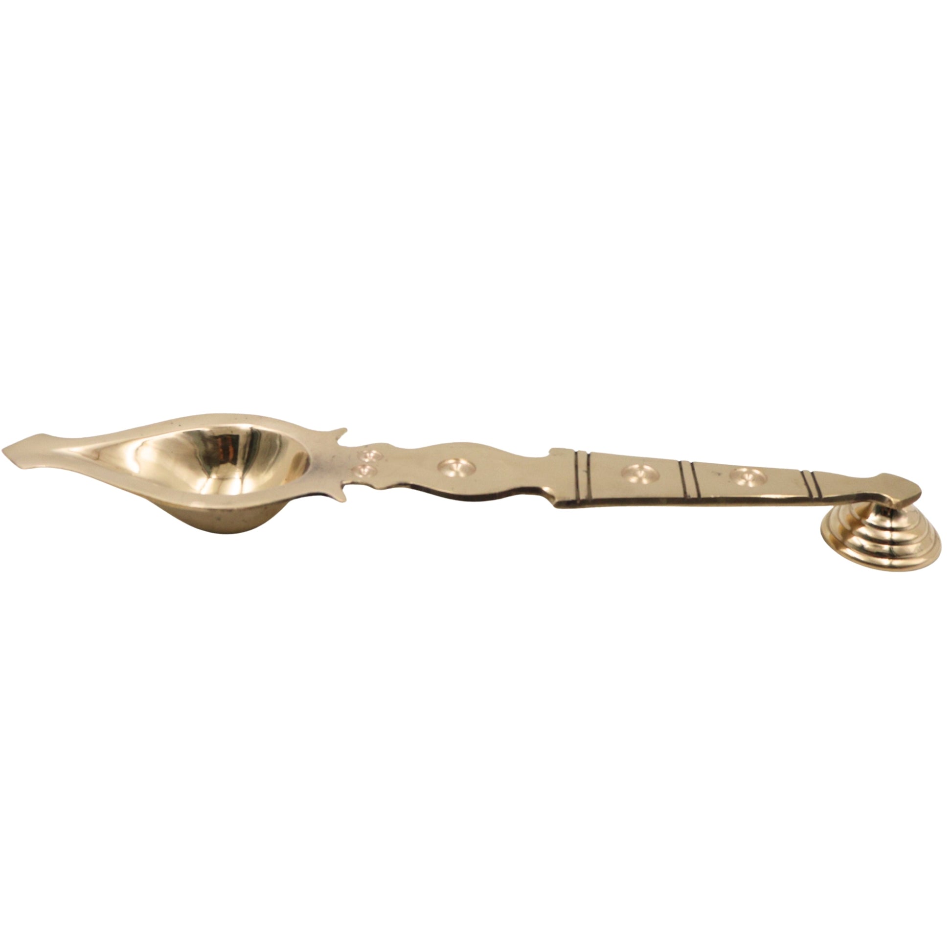 Brass Aarti Burner Kapoor Dani Camphor Diya Pooja Aarthi Deepam Harathi Deep Karpur Dani Peetal Pital Pittal Mandir Temple Pooja Samagri Traditional Brass Aarti Lamp Holder, Gold, 12 Inch, 1 Piece