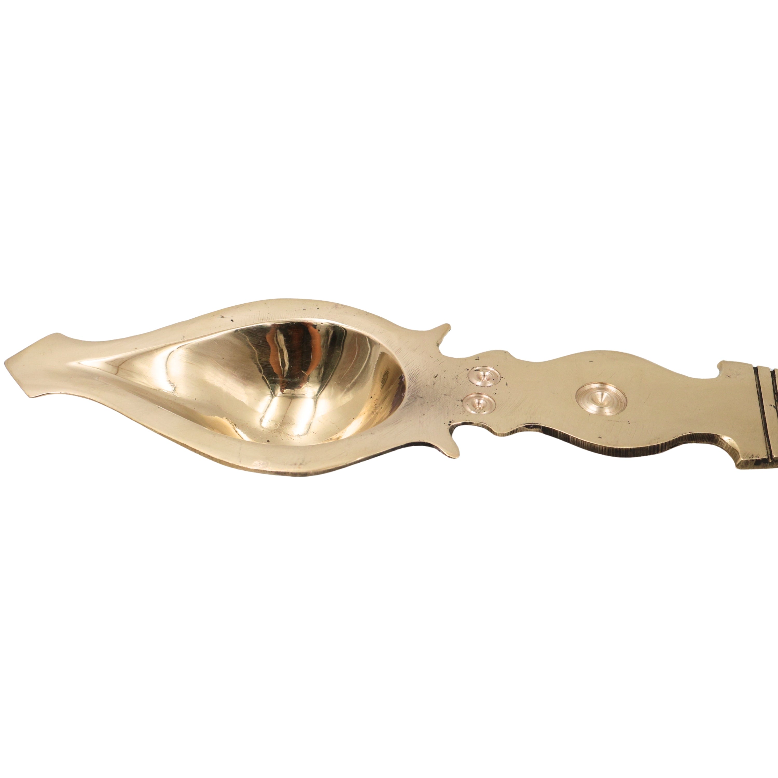 Brass Aarti Burner Kapoor Dani Camphor Diya Pooja Aarthi Deepam Harathi Deep Karpur Dani Peetal Pital Pittal Mandir Temple Pooja Samagri Traditional Brass Aarti Lamp Holder, Gold, 12 Inch, 1 Piece
