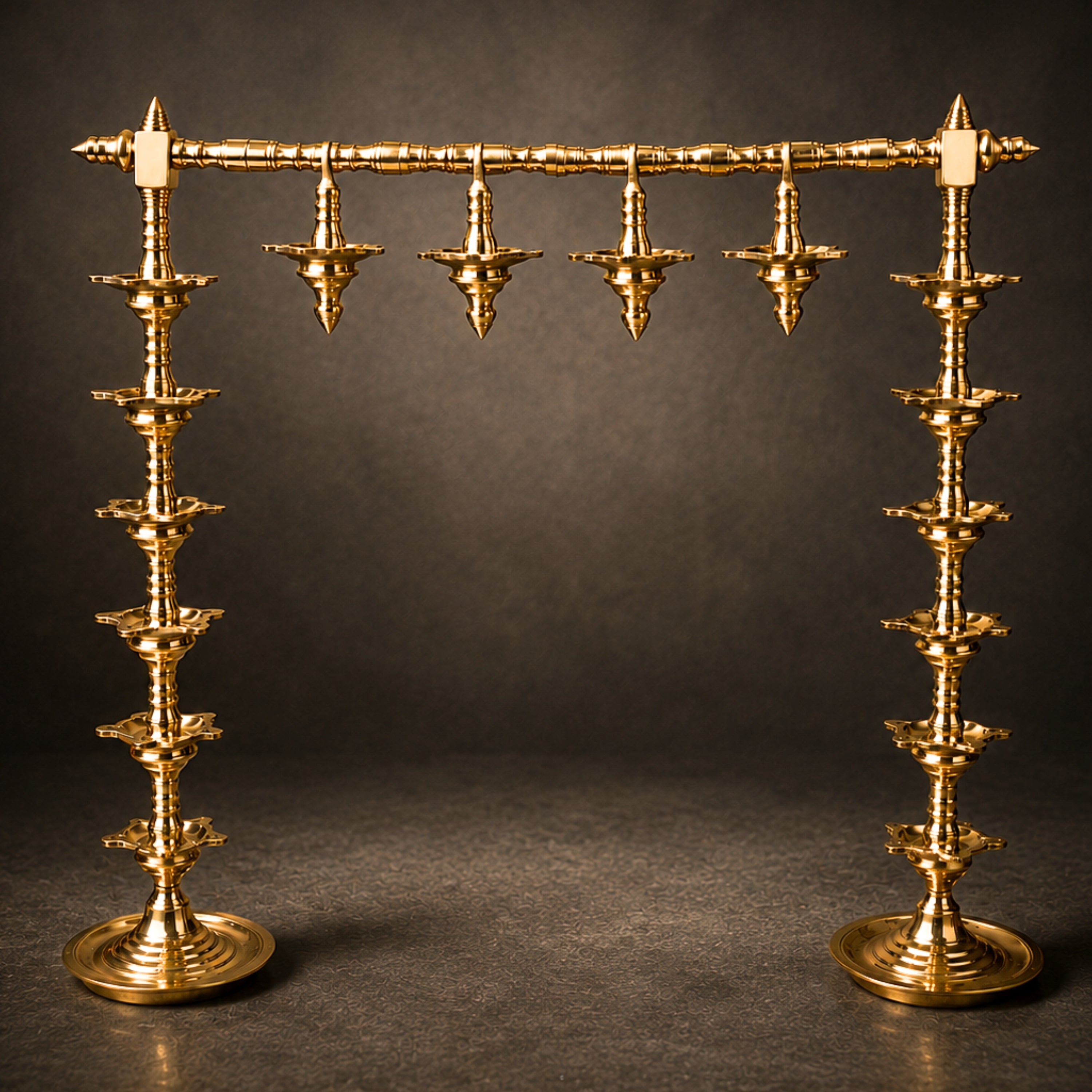 Brass Lamp Stand Deepa Stambh Kuthu Vilakku Nilavilakku Samai Pooja Deepam Stand Traditional Peetal Pittalai Vilakku Diya Stand Temple Lamp Stand Heavy Brass Akhand Jyot Pooja Lamp Stand 56 cm, Gold, 22 Inch, 1 Piece