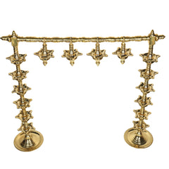 Brass Lamp Stand Deepa Stambh Kuthu Vilakku Nilavilakku Samai Pooja Deepam Stand Traditional Peetal Pittalai Vilakku Diya Stand Temple Lamp Stand Heavy Brass Akhand Jyot Pooja Lamp Stand 56 cm, Gold, 22 Inch, 1 Piece