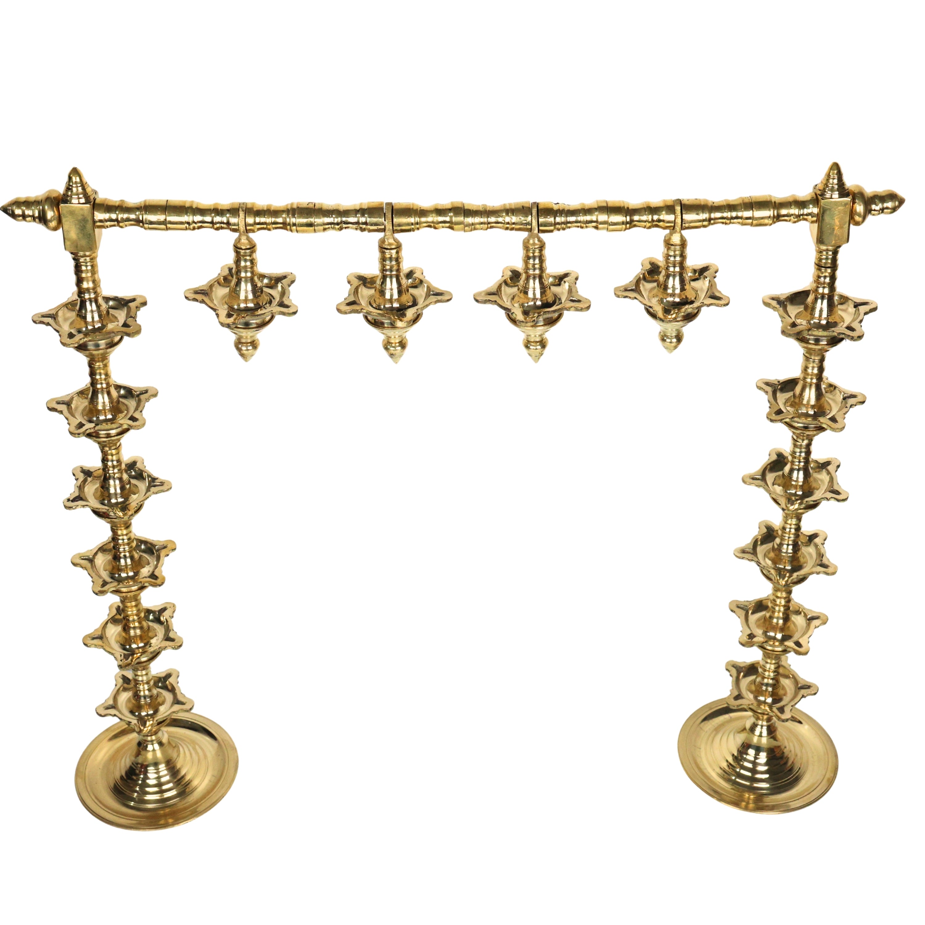 Brass Lamp Stand Deepa Stambh Kuthu Vilakku Nilavilakku Samai Pooja Deepam Stand Traditional Peetal Pittalai Vilakku Diya Stand Temple Lamp Stand Heavy Brass Akhand Jyot Pooja Lamp Stand 56 cm, Gold, 22 Inch, 1 Piece