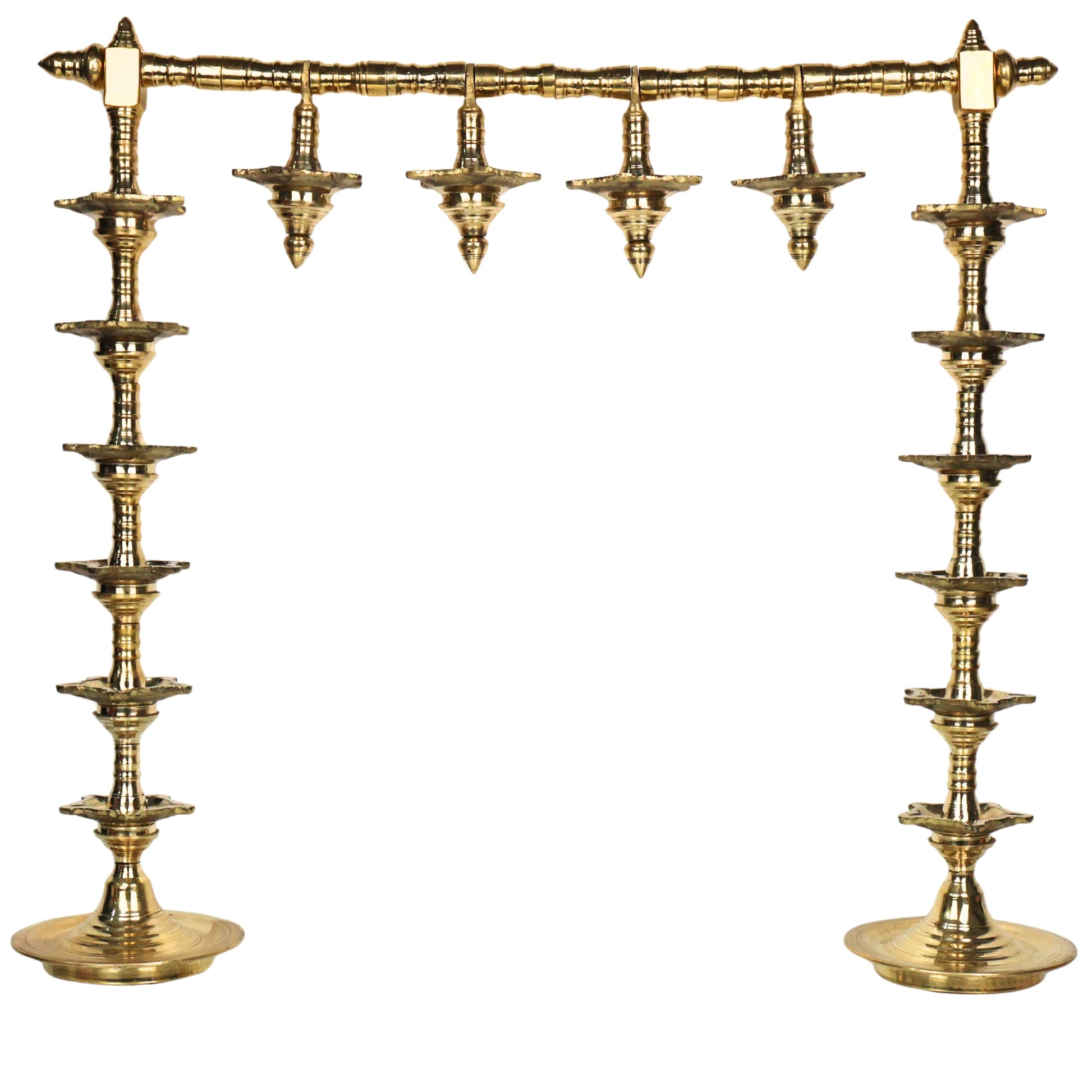 Brass Lamp Stand Deepa Stambh Kuthu Vilakku Nilavilakku Samai Pooja Deepam Stand Traditional Peetal Pittalai Vilakku Diya Stand Temple Lamp Stand Heavy Brass Akhand Jyot Pooja Lamp Stand 56 cm, Gold, 22 Inch, 1 Piece