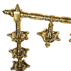 Brass Lamp Stand Deepa Stambh Kuthu Vilakku Nilavilakku Samai Pooja Deepam Stand Traditional Peetal Pittalai Vilakku Diya Stand Temple Lamp Stand Heavy Brass Akhand Jyot Pooja Lamp Stand 56 cm, Gold, 22 Inch, 1 Piece