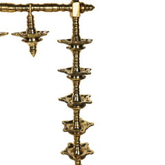 Brass Lamp Stand Deepa Stambh Kuthu Vilakku Nilavilakku Samai Pooja Deepam Stand Traditional Peetal Pittalai Vilakku Diya Stand Temple Lamp Stand Heavy Brass Akhand Jyot Pooja Lamp Stand 56 cm, Gold, 22 Inch, 1 Piece