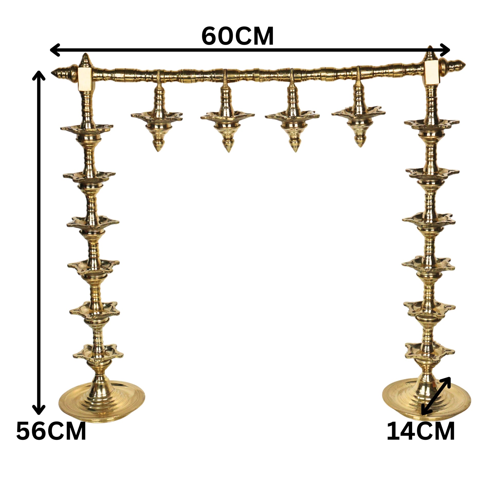 Brass Lamp Stand Deepa Stambh Kuthu Vilakku Nilavilakku Samai Pooja Deepam Stand Traditional Peetal Pittalai Vilakku Diya Stand Temple Lamp Stand Heavy Brass Akhand Jyot Pooja Lamp Stand 56 cm, Gold, 22 Inch, 1 Piece