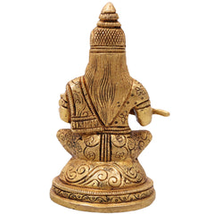 Brass Annapurneshwari Annapurna Devi Idol Annapoorna Amman Murti Peetal Pital Vigraha Moorti for Puja Mandir Home Decor Gift Statue, Gold, 6 Inch, 1 Piece
