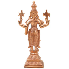 Bronze Perumal Vishnu Idol Sri Narayana Venkateshwara Balaji Lakshmi Narayan Ranganatha Murti Kansa Kamsya Handcrafted Temple Statue for Puja Home Decor, Gold, 6 Inch, 1 Piece