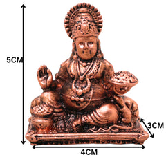 Copper Kuber Kubera Vaishravana Dhanadhipati Wealth God Murti Tamra Kubera Swami Idol Pooja Vigraham Home Decor Gift Statue, Brown, 2 Inch, 1 Piece