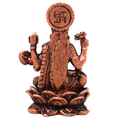 Copper Saraswati Murti Sharada Vagdevi Veenavadini Vidya Devi Idol for Pooja Mandir Home Decor, Brown, 2 Inch, 1 Piece