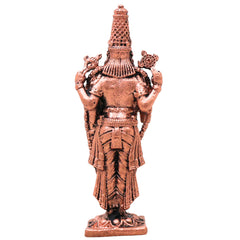 Copper Venkateshwara Balaji Srinivasa Tirupati Balaji Govinda Murti Idol for Pooja Decor Gift, Brown, 3 Inch, 1 Piece
