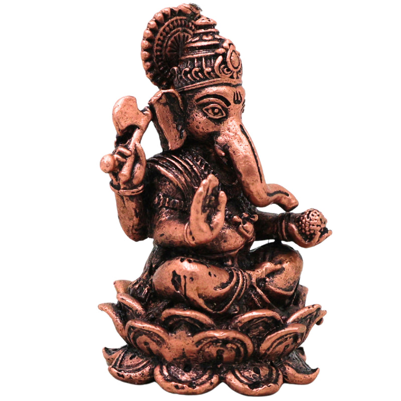 Copper Ganesha Idol Ganpati Vinayaka Murti Siddhivinayak Pillaiyar Taamra Ganapati Vigraha Puja Home Decor Gift, Brown, 2.5 Inch, 1 Piece