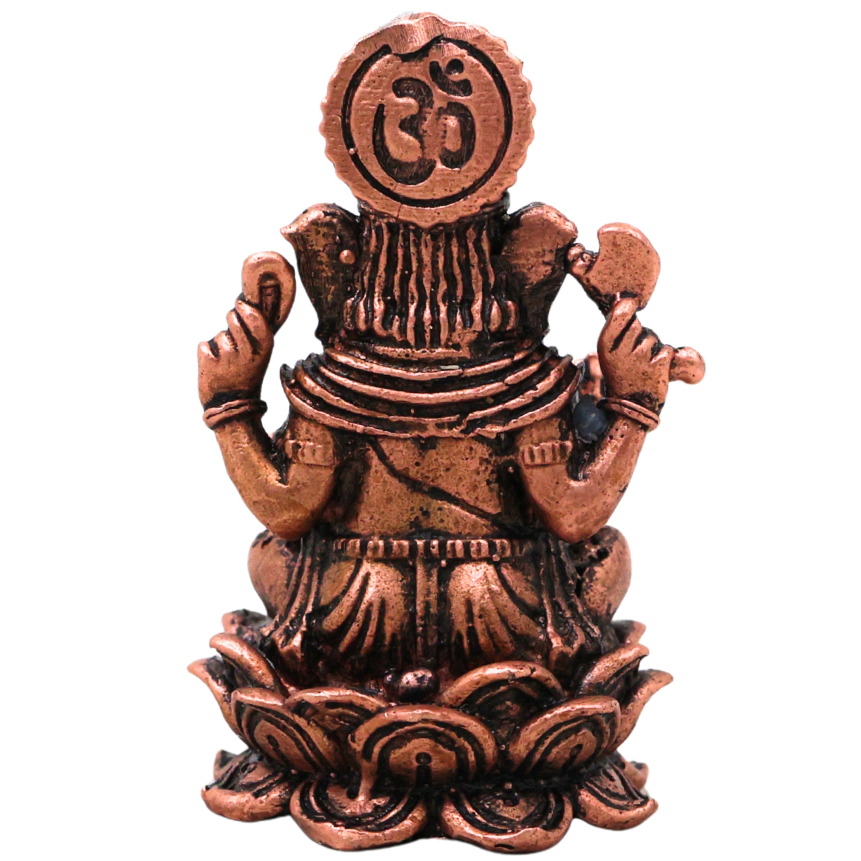 Copper Ganesha Idol Ganpati Vinayaka Murti Siddhivinayak Pillaiyar Taamra Ganapati Vigraha Puja Home Decor Gift, Brown, 2.5 Inch, 1 Piece