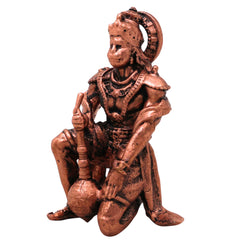 Copper Hanuman Idol Bajrangbali Anjaneya Pavanputra Sankatmochan Tamra Murti for Puja Mandir Home Decor Gift, Brown, 3 Inch, 1 Piece