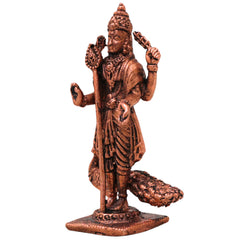 Copper Murugan Idol Kartikeya Subramanya Shanmukha Swamy Murti for Pooja Mandir Home Decor Statue, Brown, 2.5 Inch, 1 Piece