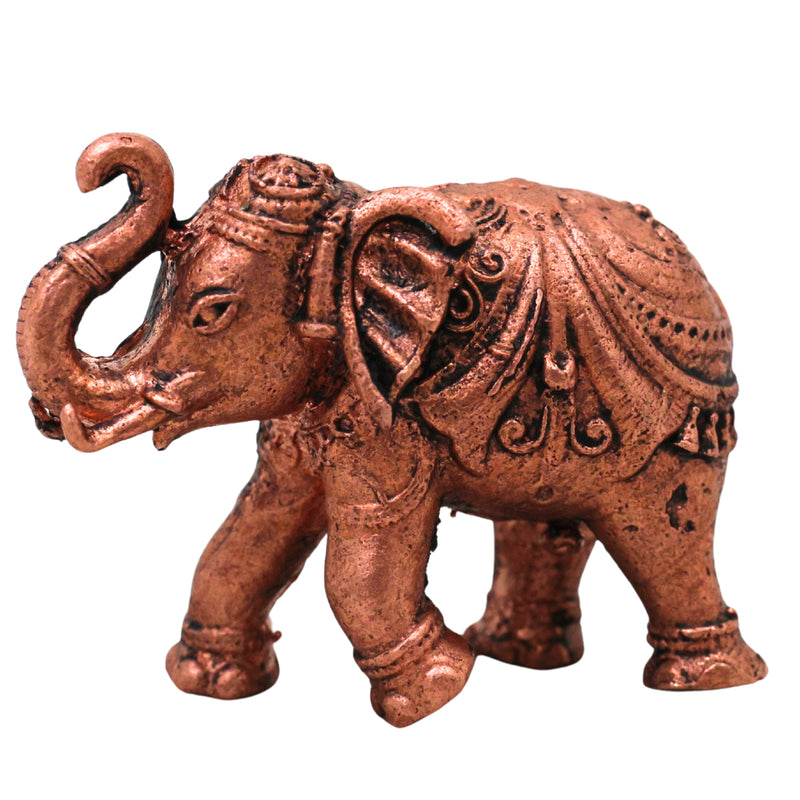 Copper Elephant Idol Gaj Gajraj Hastin Murti Tamra Pooja Decor Statue, Brown, 1 Inch, 1 Piece