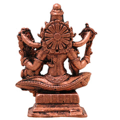 Copper Varaha Lakshmi Devi Ammavaru Talli Murti Idol Tamra Vigraham Puja Mandir Decor Statue , Brown, 2.5 Inch, 1 Piece