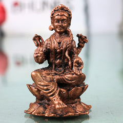Copper Bala Tripurasundari Balambika Idol Bala Ambika Murti Bala Devi Parameshwari Lalita Rajarajeshwari Moorti for Pooja Home Decor Gift Sculpture, Brown, 2.5 Inch, 1 Piece