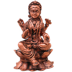 Copper Bala Tripurasundari Balambika Idol Bala Ambika Murti Bala Devi Parameshwari Lalita Rajarajeshwari Moorti for Pooja Home Decor Gift Sculpture, Brown, 2.5 Inch, 1 Piece