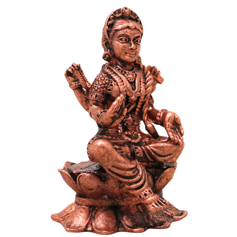 Copper Bala Tripurasundari Balambika Idol Bala Ambika Murti Bala Devi Parameshwari Lalita Rajarajeshwari Moorti for Pooja Home Decor Gift Sculpture, Brown, 2.5 Inch, 1 Piece
