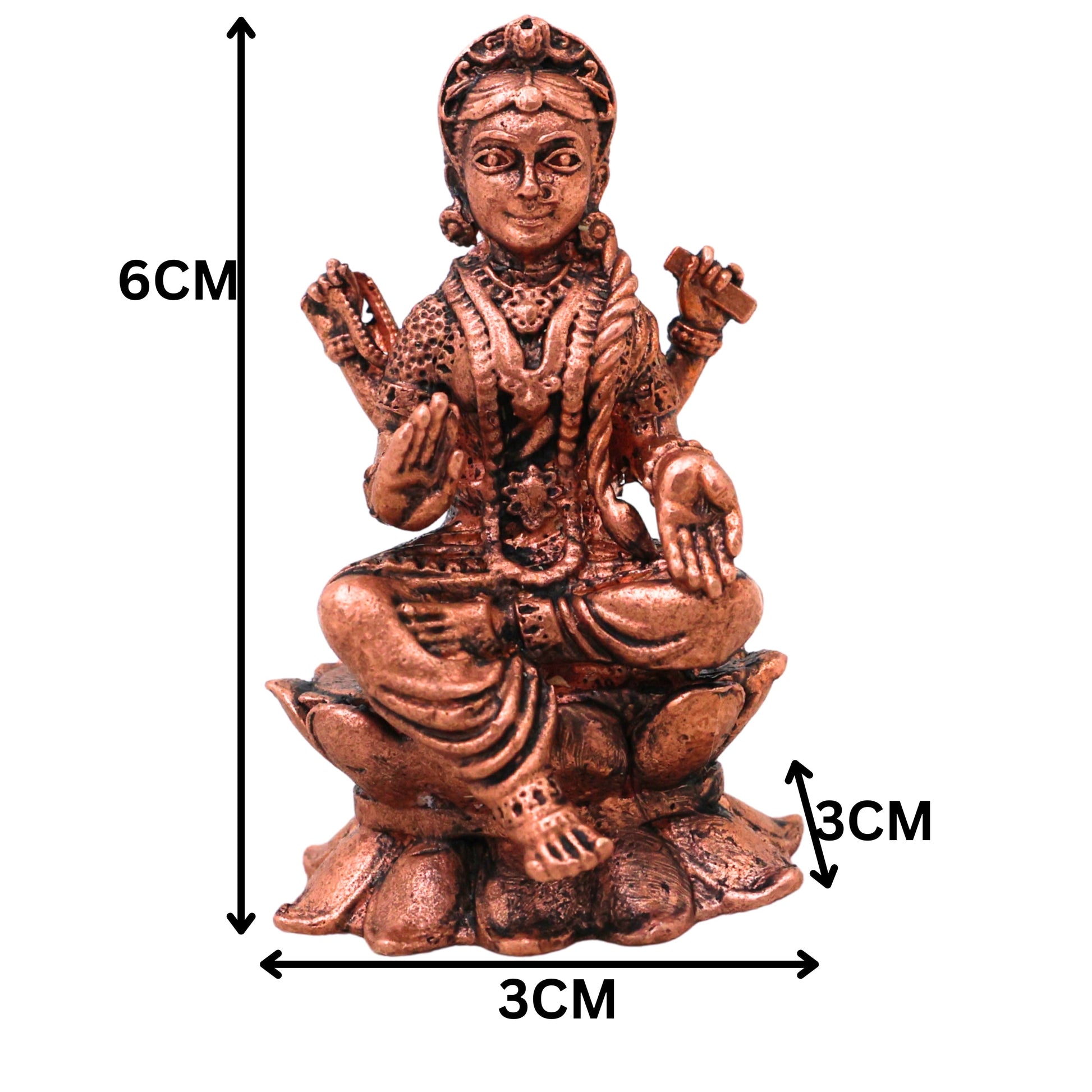 Copper Bala Tripurasundari Balambika Idol Bala Ambika Murti Bala Devi Parameshwari Lalita Rajarajeshwari Moorti for Pooja Home Decor Gift Sculpture, Brown, 2.5 Inch, 1 Piece