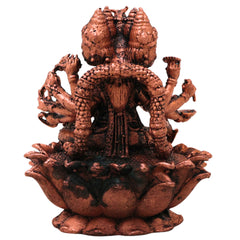 Copper Gayatri Devi Mata Vedmata Savitri Adi Shakti Murti Idol for Puja Mandir Decor Gift Tamra Vigraha, Brown, 3 Inch, 1 Piece