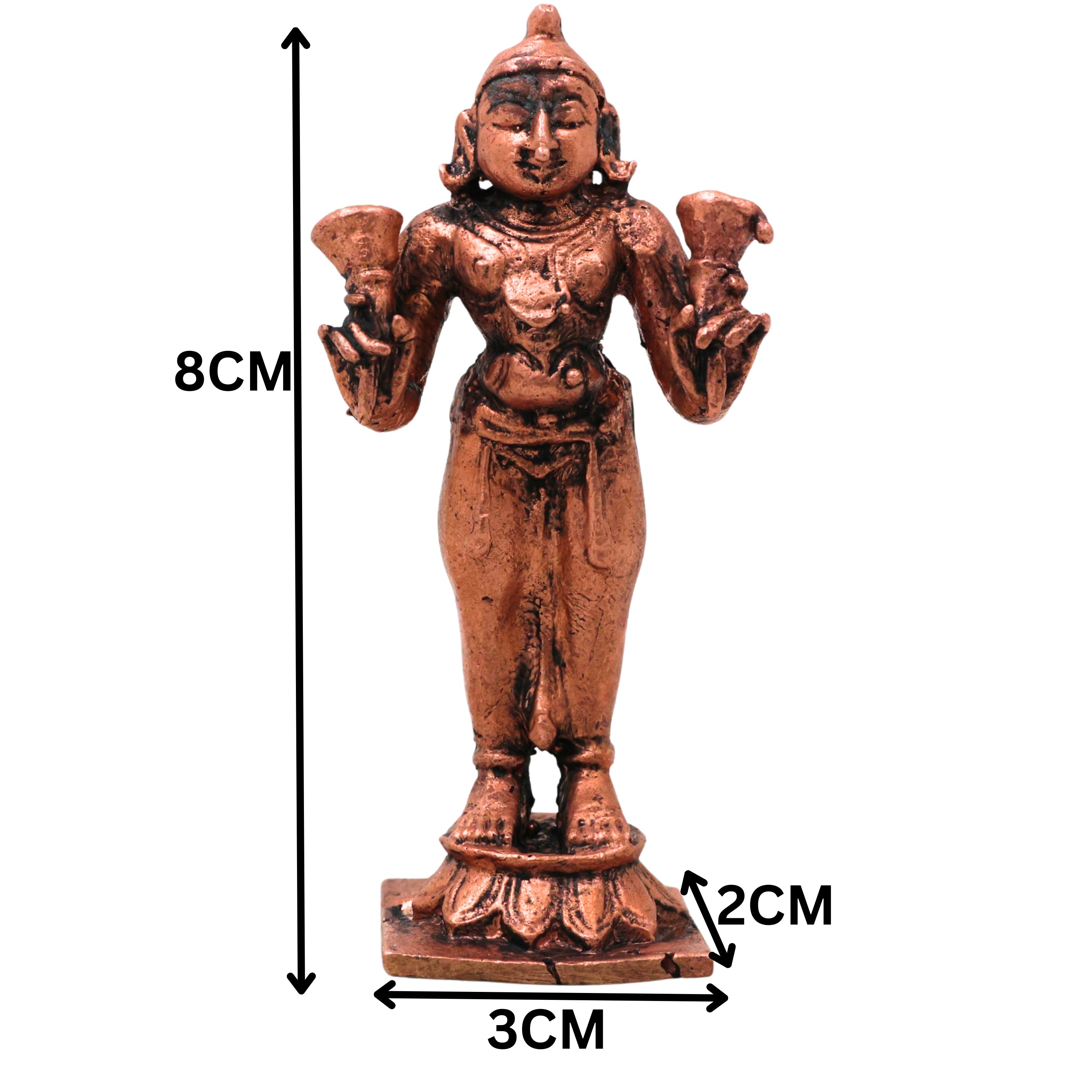 Copper Sundarar Nayanar Idol Sundaramurthy Nambi Arurar Aroorar Saivite Saint Murti Pooja Home Decor Statue 8cm, Brown, 3 Inch, 1 Piece