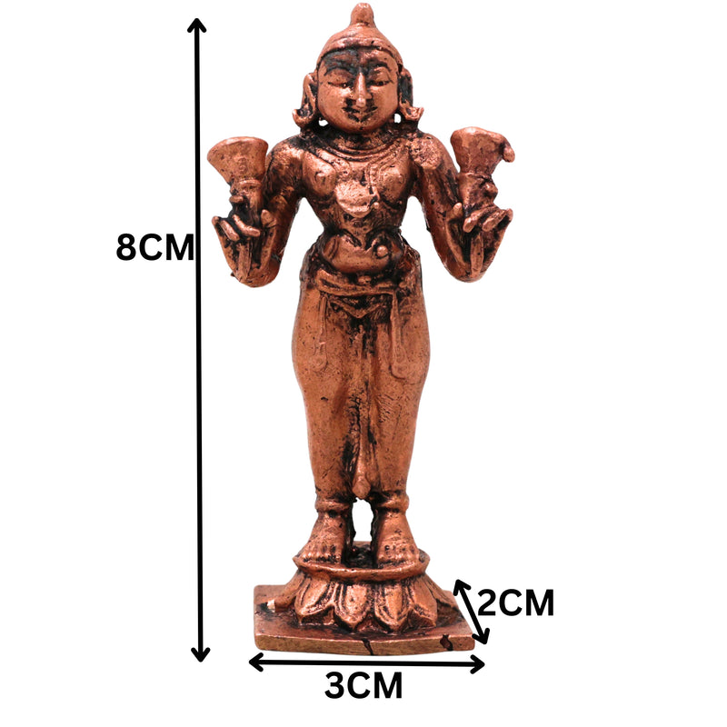 Copper Sundarar Nayanar Idol Sundaramurthy Nambi Arurar Aroorar Saivite Saint Murti Pooja Home Decor Statue 8cm, Brown, 3 Inch, 1 Piece