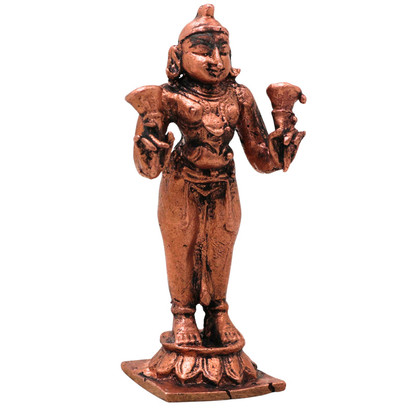 Copper Sundarar Nayanar Idol Sundaramurthy Nambi Arurar Aroorar Saivite Saint Murti Pooja Home Decor Statue 8cm, Brown, 3 Inch, 1 Piece