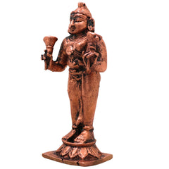 Copper Sundarar Nayanar Idol Sundaramurthy Nambi Arurar Aroorar Saivite Saint Murti Pooja Home Decor Statue 8cm, Brown, 3 Inch, 1 Piece