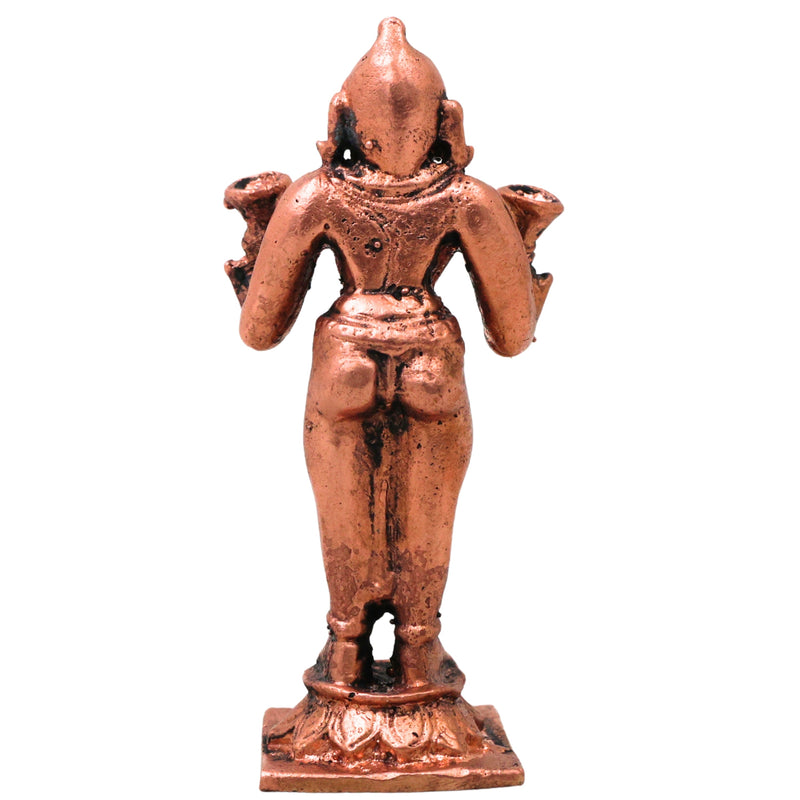 Copper Sundarar Nayanar Idol Sundaramurthy Nambi Arurar Aroorar Saivite Saint Murti Pooja Home Decor Statue 8cm, Brown, 3 Inch, 1 Piece