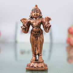 Copper Sundarar Nayanar Idol Sundaramurthy Nambi Arurar Aroorar Saivite Saint Murti Pooja Home Decor Statue 8cm, Brown, 3 Inch, 1 Piece