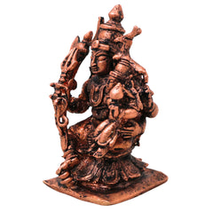 Copper Shiva Parvati Uma Maheshwara Gauri Shankar Shiv Shakti Murti Idol for Pooja Home Decor, Brown, 3 Inch, 1 Piece