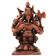 Copper Shiva Parvati Uma Maheshwara Gauri Shankar Shiv Shakti Murti Idol for Pooja Home Decor, Brown, 3 Inch, 1 Piece