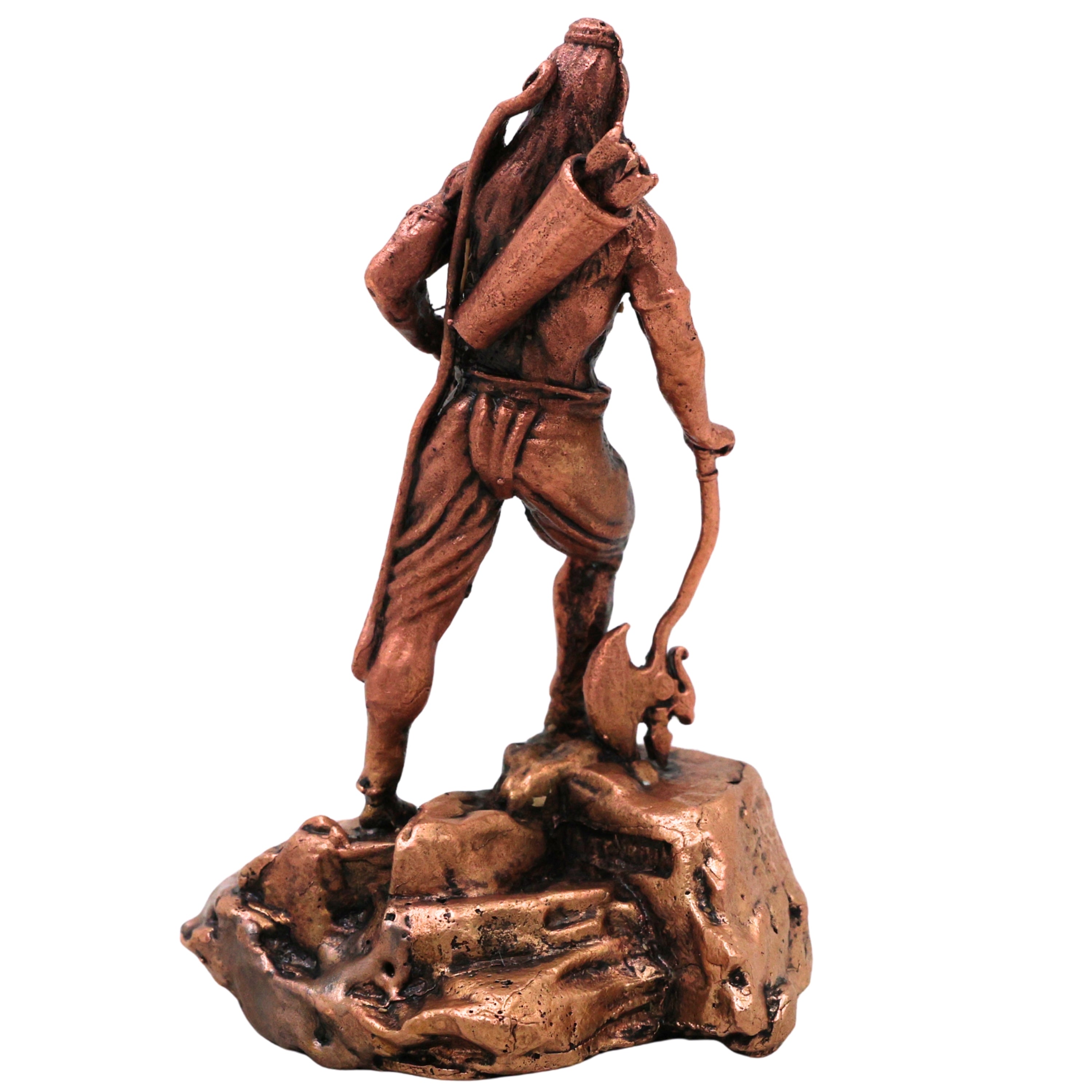 Copper Parashurama Idol Bhargava Rama Vishnu Avatar Murti Statue for Pooja Home Decor Gift, Brown, 4.5 Inch, 1 Piece