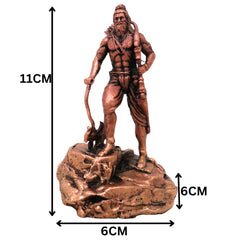 Copper Parashurama Idol Bhargava Rama Vishnu Avatar Murti Statue for Pooja Home Decor Gift, Brown, 4.5 Inch, 1 Piece