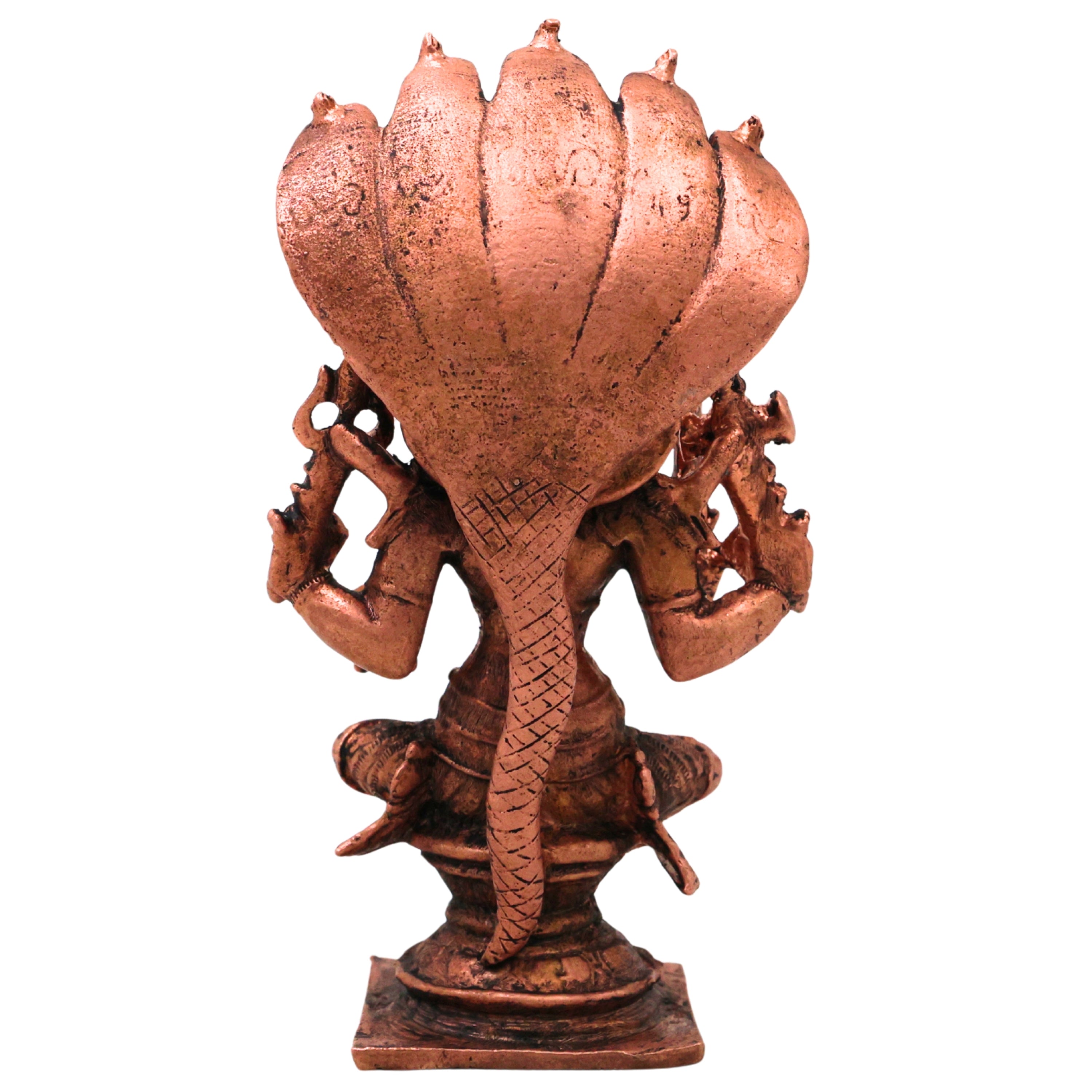 Copper Mariamman Idol Mariamma Devi Muthu Mariamman Murti Samayapuram Amman Statue for Pooja Home Decor Temple Vigraham Tamra Shakti Gramadevata Renuka Yellamma Sitala Mata Sculpture, Brown, 4.5 Inch, 1 Piece