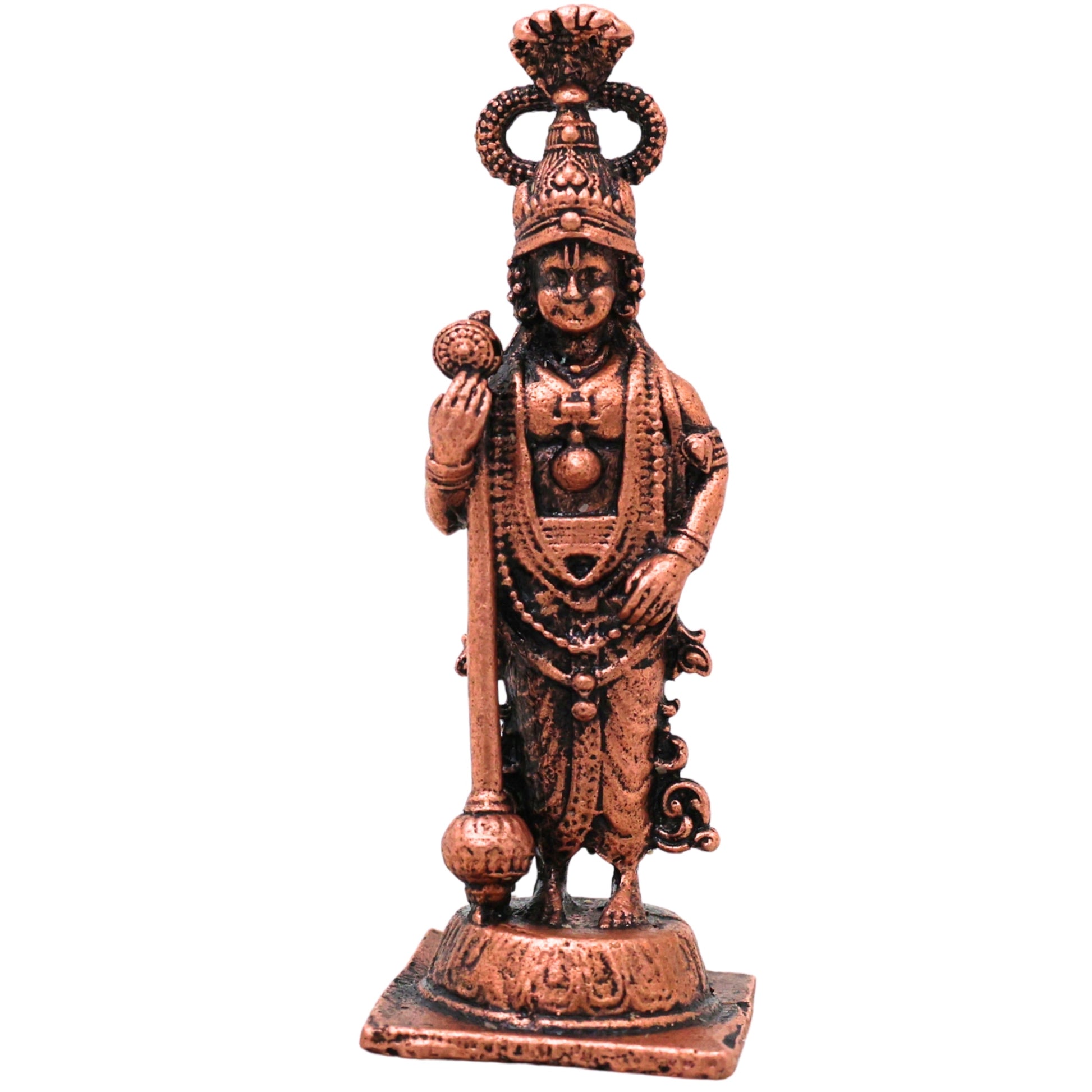 Copper Udupi Sri Krishna Idol Bal Gopal Govinda Murti Tamra Vigraha Puja Mandir Home Decor Gift Sculpture , Brown, 2.5 Inch, 1 Piece